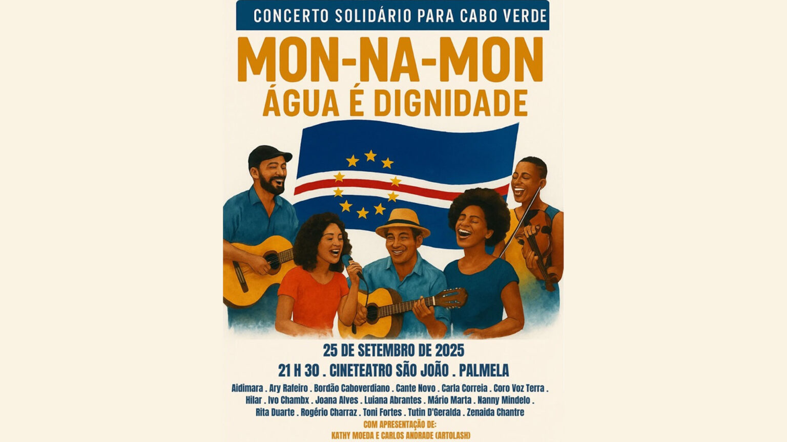 Palmela acolhe concerto solidário para Cabo Verde: “Mon-na-Mon – Água é Dignidade”